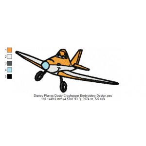 Disney Planes Dusty Crophopper Embroidery Design